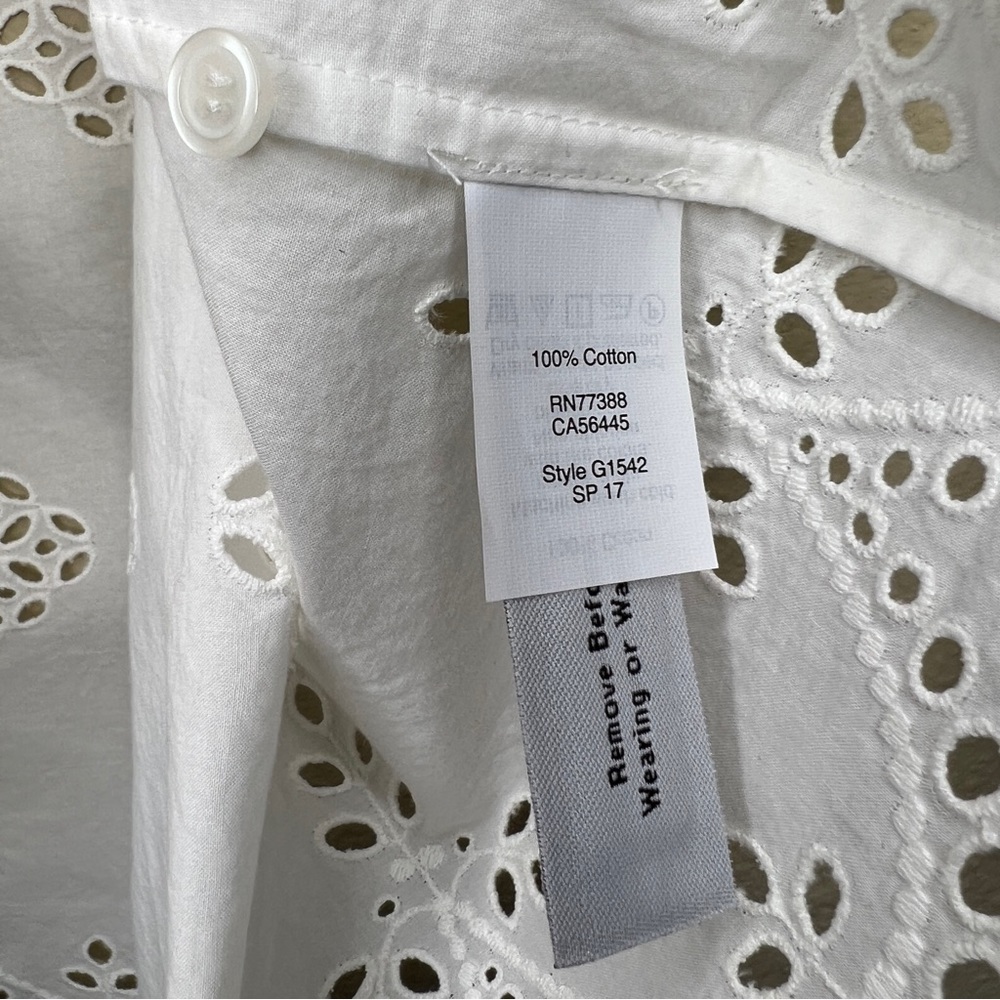 MADEWELL White Eyelet Popover Top - G1542 - Sz XS - Picture 10 of 13
